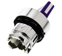 Schneider Electric Head for illuminated selector switch, Harmony XB4, chromium metal, blue handle, 22 mm, universal LED, 2 positions