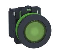 Schneider Electric Illuminated push button, Harmony XB5, antimicrobial, plastic, green, 30mm, universal LED, 1NO + 1NC, 24V AC DC