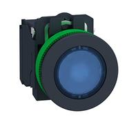 Schneider Electric Illuminated push button, Harmony XB5, plastic, blue, 30mm, universal LED, 1NO + 1NC, 24V AC DC