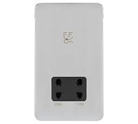 Schneider LSD Shaver Socket 115/230V Black Insert - Polished Chrome - GGBL7090BPCS