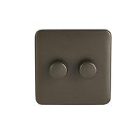 Schneider Electric Lisse Screwless Deco GGBL6022LMMBS LED Universal Dimmer 2 Gang 2 way 100W MB display pack