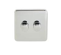 Schneider Electric Lisse Screwless Deco GGBL6022LMPCS LED Universal Dimmer 2 Gang 2 way 100W PC display pack