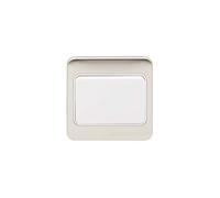 Schneider Electric Lisse Screwless Deco - Single Intermediate Wide Rocker Light Switch, 10AX, GGBL1014WWSS, Stainless Steel/White with White Insert
