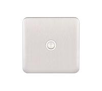 Schneider Electric Lisse Screwless Deco - Single TV Aerial Socket, 240V GGBL7010WSS, Stainless Steel with White Insert