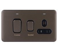 Schneider LSD 45A Double Pole CCU w LEDInd Black Insert - Mocha Bronze - GGBL4001BMB