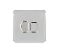 Schneider LSD 13A Double Pole Switched Fused Spur White Insert Polished Chrome - GGBL5010WPC