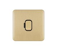 Schneider Electric Lisse Screwless Deco - Unswitched Single Fused Connection Unit, 13A, GGBL5000BSB, Satin Brass with Black Insert