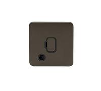 Schneider Electric Lisse Screwless Deco - Unswitched Single Fused Connection Unit with Flex Outlet, 13 A, GGBL5003BMB, Mocha Bronze with Black Insert
