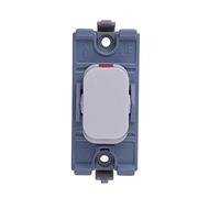 Schneider Electric Lisse White Moulded - 2 Way Switch Module, with Neon Indicator, Double Pole, 20AX, GGBL20DPW, White, Pack of 6