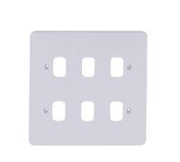 Schneider Electric GGBL06G Lisse White Moulded 6G Grid Front Plate