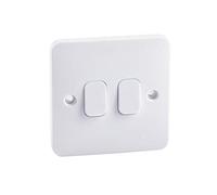 Schneider Electric Lisse White Moulded - Double 2 Way Light Switch, 10AX, GGBL1022S, White