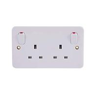 Schneider Electric Lisse White Moulded - Switched Single to Double Socket Converter, 13A, GGBL3030, White, Pack of 5