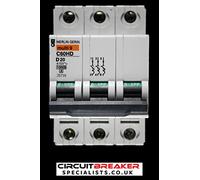 Schneider Electric MERLIN GERIN 20 AMP TYPE D 10kA TRIPLE POLE MCB CIRCUIT BREAKER C60HD 25730