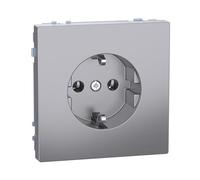 Schneider Electric Merten MEG2301-6036 Schuko Socket, Plug-In Terminals, Protective Contact Socket, System Design, Stainless Steel, Made in Germany