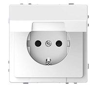 Schneider Electric Merten MEG2310-6035 Schuko Socket with Hinged Lid, Touch Protection, Protective Contact Socket, Plug Terminals, Lotus White, System Design