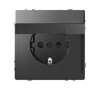 Schneider Electric MTN2314-6034 Shuko Socket Complete with 16A Mechanism, IP44 Protection, D-Life Series for Recessed Installation, Anthracite