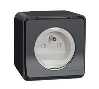 Schneider Electric Mureva STYL 2P+T Surface-Mounted Socket, Grey