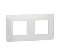 Schneider Electric NU200418 New Unica, Cover Frame for Switch 2 x 2 Modules, 2 Segments, Easy Installation, Halogen Free - White