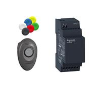Schneider Electric Pack with 1 wireless and batteryless plastic push button Ø22 + 1 non-configurable receiver + 1 set of caps, 24 V DC