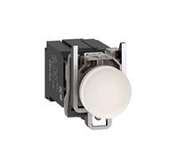 Schneider Electric Pilot light, Harmony XB4,metal, white, 22mm, universal LED, plain lens, 400V AC