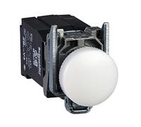 Schneider Electric Pilot light, Harmony XB4, white complete Ø22 mm plain lens with BA9s bulb 110...120 V