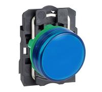Schneider Electric Pilot light, Harmony XB5, grey plastic, blue, 22mm, universal LED, plain lens, 110…120V AC