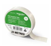 Schneider Electric Premium PVC Electrical Tape White 19mm x 33m - Fire Retardant Insulation Tape for Wiring, Repairs & Cable Protection - Electrical Maintenance (2420114). 1 x Roll.
