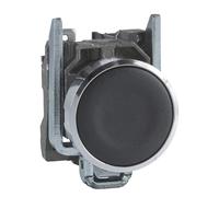 Schneider Electric Push button, Harmony XB4, black flush complete pushbutton Ø22 mm spring return 1NC 'unmarked'