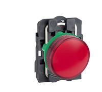 Schneider Electric red complete pilot light Ø22 plain lens for BA9s bulb 250V