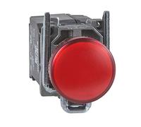 Schneider Electric red complete pilot light Ø22 plain lens with BA9s bulb 110...120V