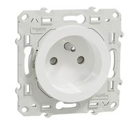 Schneider Electric S520059 Earthed Power Outlet 2 P+T with Odace eclipses 230 V White