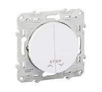 Schneider Electric S520227 Odace Double Push Button with Stop Function for Roller Shutters, 10 A, Odace White, Push White, 2 Buttons + Stop Function for Roller Shutter