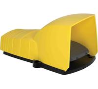 Schneider Electric Single foot switch, Harmony XPE, plastic, yellow, with cover, 1 step, 1 contact 1NC+NO, IP55