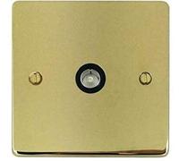 SCHNEIDER ELECTRIC Single TV/FM Outlet Socket Polished Brass Direct Connection GGBGU7510BPBRP GU7510BPB