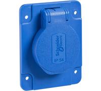 Schneider Electric socket Flush-mount IP54 IK08 Blue 1pc