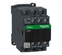 Schneider Electric TeSys Deca contactor,3P(3NO),AC-3/AC-3e,=440V 9A,110V DC coil,LC1D09FD