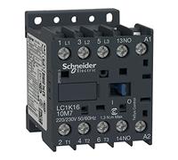 Contactor, Schneider Electric TeSys K, 3P, AC-3 440V 16A, aux. 1NO, 220...230V AC coil, screw clamp terminals,LC1K1610M7