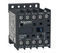 Schneider Electric, TeSys K contactor - 3P - AC-3 <= 440 V 6 A - 1 NO aux. - 24 V DC coil, LP1K0610BD