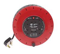 Schneider Electric Thorsman - 4 Socket Extension Lead Reel, 15m, 10A, 240V, with Safety Cut Out Switch, Casette Reel, JJR41510