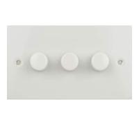 Schneider Electric Ultimate Flat Plate - 3 Gang 2 Way LED Dimmer Light Switch, 75W/VA, GU6232LPW, White