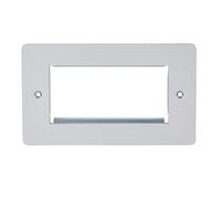 Schneider Electric Ultimate Flat Plate - 4 Gang Euro Module Plate, GU8280PW, Painted White, Pack of 5