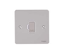 Schneider Electric Ultimate Flat Plate - Unswitched Fused Connection Unit, 13 A, GU5200WPN, Pearl Nickel with White Insert