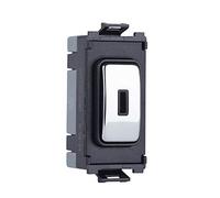 Schneider Electric Ultimate Grid System - Key Switch Module, Double Pole, 20AX, GUG20DPKBMS, Polished Chrome, Pack of 6