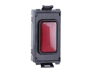 Schneider Electric Ultimate Grid System - Red Neon Indicator Light, Single Module, Industrial Control, 250 V, GUGINDBR, Black, Pack of 6