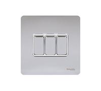 Schneider USFP 16AX 3G 2W Switched White Insert Polished Chrome - GU1432WPC