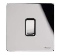 Schneider Electric Ultimate Screwless Flat Plate - Single 2 Way Light Switch, 1