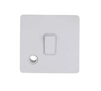Schneider Electric Ultimate Screwless Flat Plate - Single Light Switch with Flex Outlet, Double Pole, 20AX, GU2413WPW, Painted White with White Insert