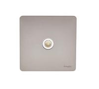 Schneider Electric Ultimate Screwless Flat Plate - Single TV Aerial Socket, GU7410WPN, Pearl Nickel with White Insert