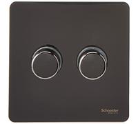 Schneider Electric - Ultimate Screwless Flat Plate (USFP) Removable Front Plate Ease And Efficient Decorating - Wiring Devices Black Nickel - GU6422CBN