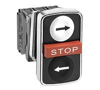 Schneider Electric white flush/red projecting/black flush triple-headed pushbutton Ø22 1NO+1NC+1NO
